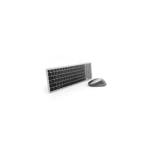 Clavier Souris incluse Bureau RF sans fil + Bluetooth Espagnole Gris, Titane